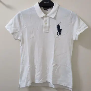 POLO RALPH LAUREN 화이트 피케 셔츠 M 빅 포니