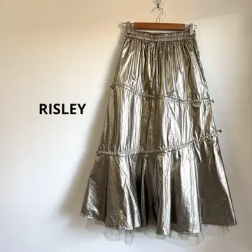 새상품급 RISLEY 리즐리 골드 메탈릭 캉캉 스커트 사이즈 F