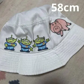 디즈니 스토어 자수 토이스토리 버킷햇 캡 모자 화이트