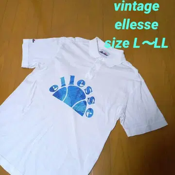 90년대 00년대 ellesse 엘레쎄 화이트 피케 셔츠 vintage