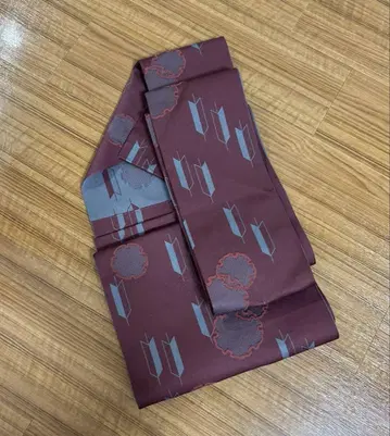 오비 설륜 패턴 빨간색 보르도