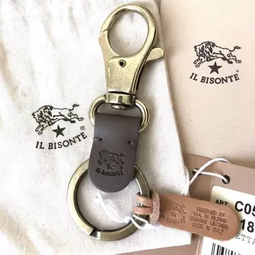 새상품 일비종떼 IL BISONTE 키링 키케이스 그레이