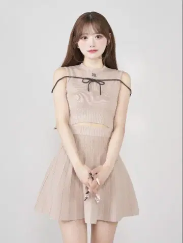Darich 다리치 허리 오픈 스트링 니트 미니 원피스