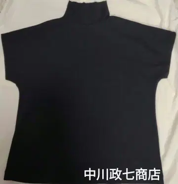 [ 나카가와 마사시치 상점 ] 강연 면 하이넥 풀오버 티셔츠 블랙
