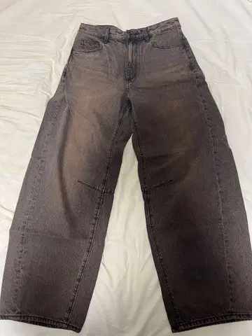 다크 그레이 와이드 레그 데님
