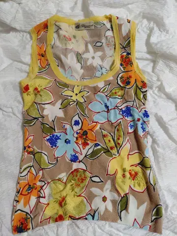 Blumarine 꽃무늬 슬리브리스 상의