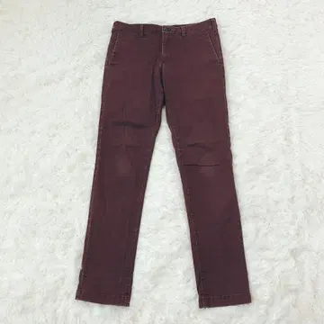 유니클로 슬림핏 노턱 치노 고밀도 치노 소재 기모감 와인 면 혼방 M