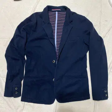 THE SHOP TK 네이비 테일러드 자켓 스트라이프 안쪽