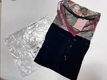 [미사용] ETRO 에트로 블랙 벨벳 페이즐리 복조리