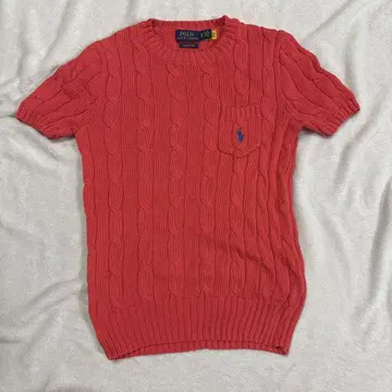 POLO RALPH LAUREN 반팔 스웨터 XS 빨간색