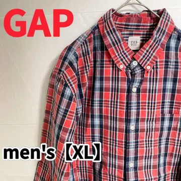 Y430 [ GAP ] 슬림 핏 긴팔 체크 셔츠 [ XL ] 레드