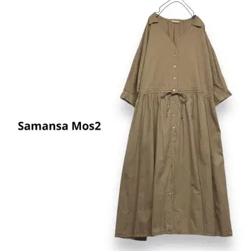 Samansa Mos2 드로스트 셔츠 원피스 린넨 원피스