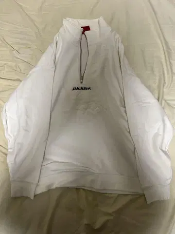Dickies 하프 지퍼 맨투맨 L 사이즈 화이트