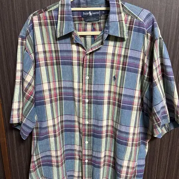 Ralph Lauren 반팔 셔츠 XL 체크 무늬