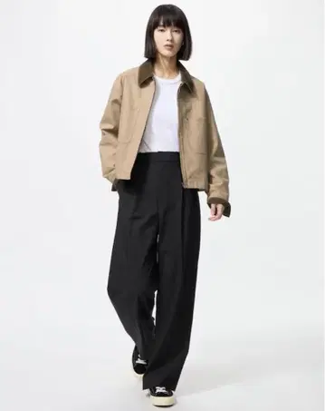 UNIQLO 턱 와이드 팬츠 XS
