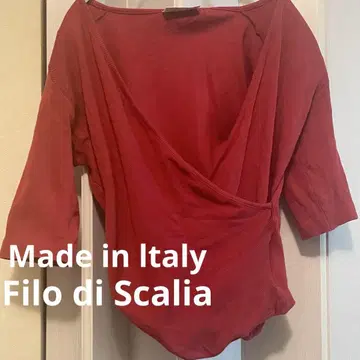 Filo di Scozia 랩 스타일 5부 소매 상의 이탈리아
