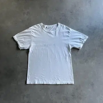 agnes b. Paris 로고 화이트 무지 티셔츠 tee 구제 의류