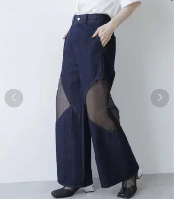 HARE 시어 도킹 데님 팬츠 네이비