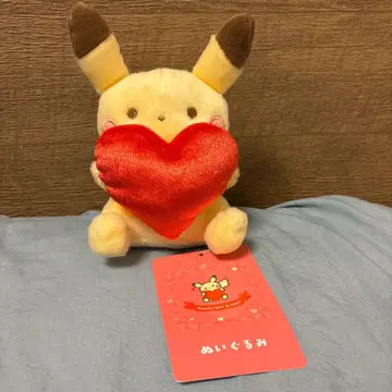 포켓몬 발렌타인 한정 봉제 인형 피카츄 하트