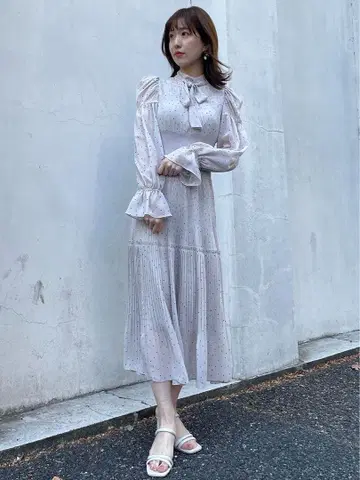 SNIDEL 허리 리브 원피스