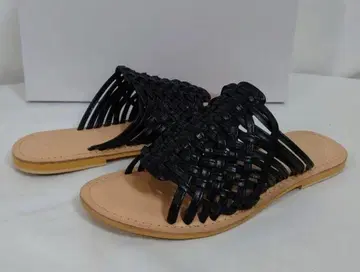 [ 23cm ] CESMONY 체스모니 메쉬 가죽 샌들 BLACK