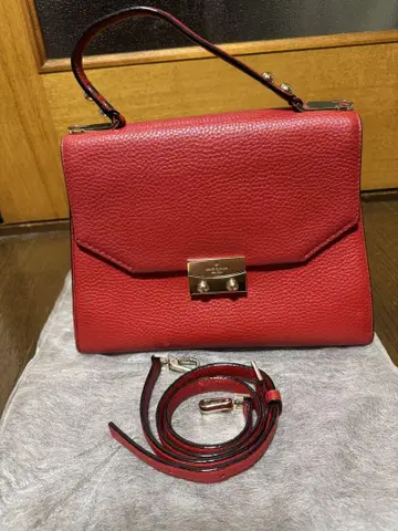 kate spade 가죽 빨간색 숄더백 골드 금장 장식