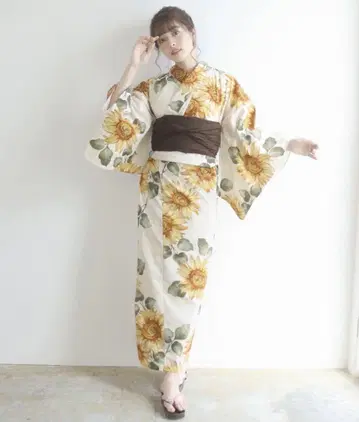 KYOETSU 세퍼레이트 유카타 해바라기 무늬 교에쓰