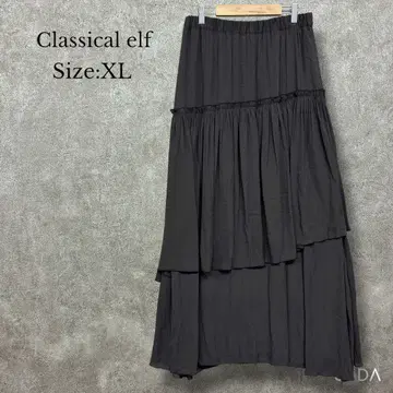 클래식 엘프 [ XL ] 비대칭 프릴 스커트 허리밴딩 빅 사이즈