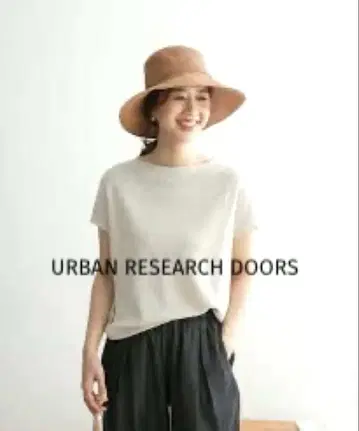 URBAN RESEARCH DOORS 코튼 린넨 보트넥 티셔츠