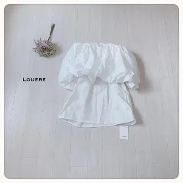 [미사용 택 포함] Louere 루에레 볼륨 오프숄더 블라우스 레어 L