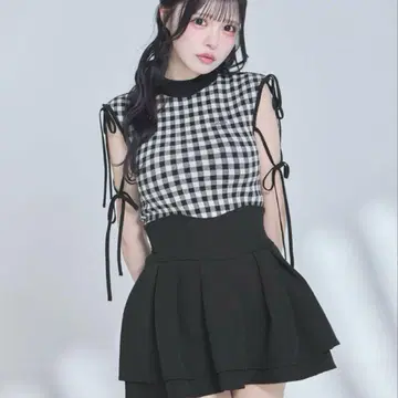 미셸 마카롱 michellMacaron 슬림 레그 스커트 블랙 블랙