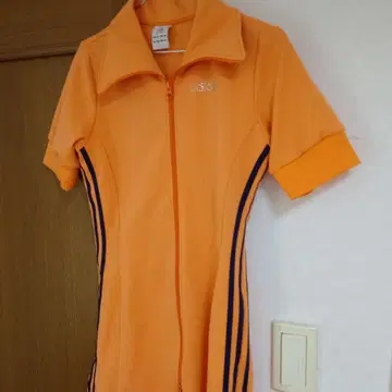 adidas 저지 오렌지 지퍼 원피스 여성용