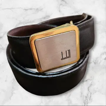 dunhill 던힐 벨트 로고 버클 골드 x 실버 가죽