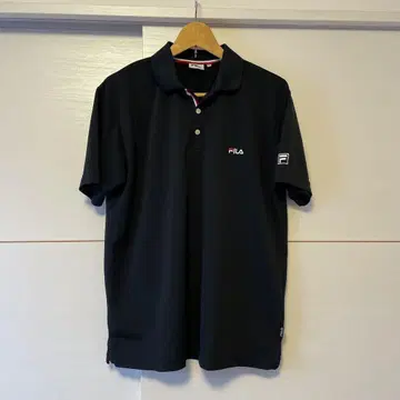 [새상품급] FILA 블랙 피케 셔츠 LL 사이즈 UV 컷 반팔