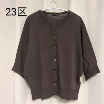 23구 가디건 브라운 38 5부 소매