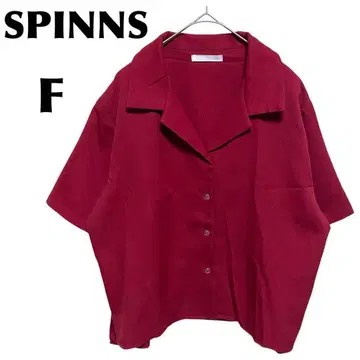 SPINNS [ F ] 숏 슬리브 셔츠/셔츠/블라우스/반팔/빨간색 슬릿