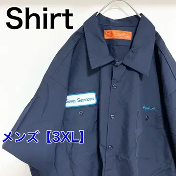 YBC13 [ US 수입 ] 반팔 워크 셔츠 [ 남성용 3XL ] 네이비