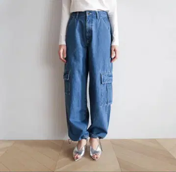 컨디션 최상 시루무린 LOOSE 카고 데님 팬츠 인기 완판템 S