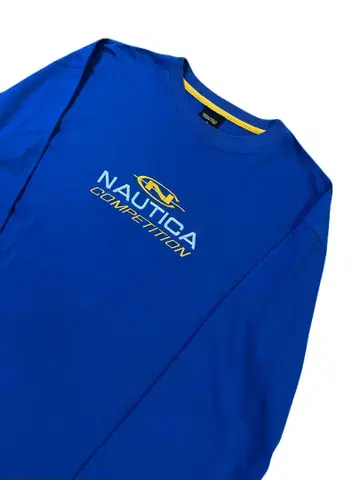 새상품급 NAUTICA 자수 로고 롱T XL 파랑