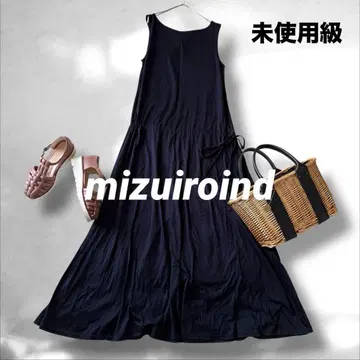 mizuiroind 미즈이로 인드 허리 드로스트 롱 원피스 네이비
