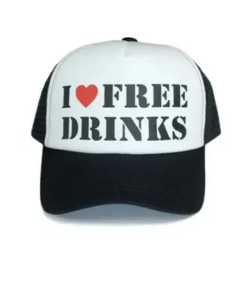 I love FREE DRINKS 메쉬 캡 하트 just!
