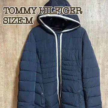 TOMMY HILFIGER 타미힐피거 충전솜 롱 코트 네이비 M