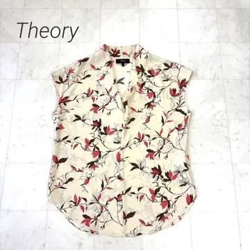 Theory 새상품급 플라워 프린트 슬리브리스 블라우스