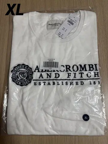 Abercrombie & Fitch XL 화이트 티셔츠 자수 로고
