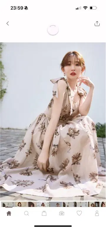 Herlipto Sunflower-Printed Midi Dress