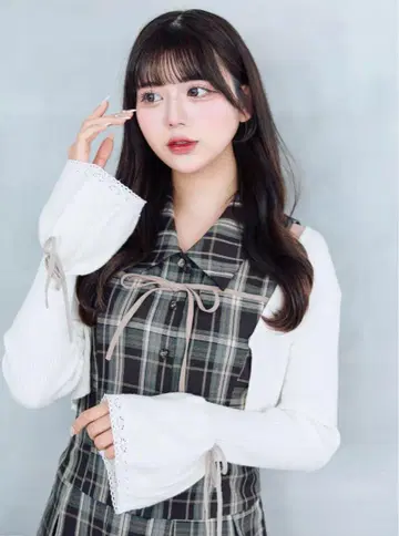 [하자품] 올리브 데 올리브 YUI기획 벨 슬리브 리본 볼레로 프리