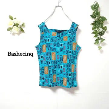 택 포함 Bashecinq 올 패턴 슬리브리스 티셔츠 L