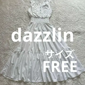 dazzlin 슬리브리스 셔링 플레어 원피스