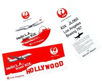 JAL 일본항공 간사이 x 로스앤젤레스 기념 스티커 3개 세트