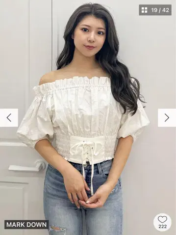 제이다 2WAY 개더 오프숄더 코르셋 블라우스